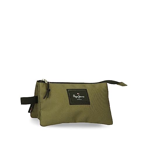 Pepe Jeans Aris Federmäppchen, dreifach, Grün, 22 x 12 x 5 cm, Polyester, grün, Talla única, Dreifach-Etui von Pepe Jeans