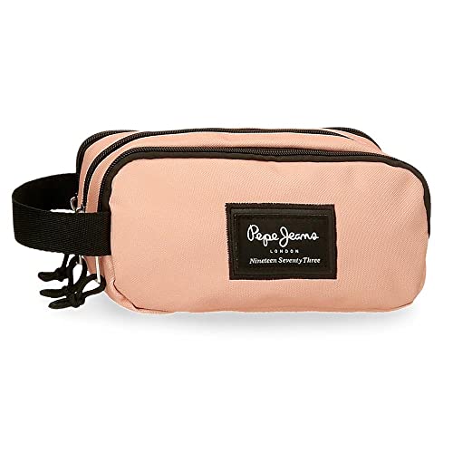 Pepe Jeans Aris Federmäppchen, dreifach, Rosa, 22 x 10 x 9 cm, Polyester, Rosa, Dreifach-Etui von Pepe Jeans