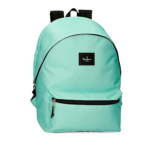 Pepe Jeans Aris Laptop-Rucksack, Doppelfach, Grün, 31 x 44 x 15 cm, Polyester, 20,46 l, grün, Talla única, Laptoprucksack mit doppeltem Fach von Pepe Jeans