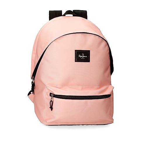 Pepe Jeans Aris Laptop-Rucksack, Doppelfach, Rosa, 31 x 44 x 15 cm, Polyester, 20,46 l, Rosa, Talla única, Laptoprucksack mit doppeltem Fach von Pepe Jeans