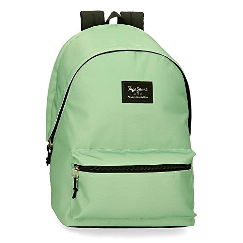 Pepe Jeans Aris Rucksack für Laptop, Doppelfach, 15,6 Zoll, Grün, 31 x 44 x 15 cm, Polyester, 20,46 l, grün, Laptop-Rucksack mit Zwei Fächern von Pepe Jeans