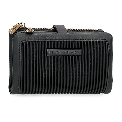 Pepe Jeans Aurora Geldbörse mit schwarzem Kartenhalter 14,5x9x2 cm Kunstleder Pepe Jeans Aurora Geldbörse mit schwarzem Kartenhalter 14,5x9x2 cm Kunstleder von Pepe Jeans
