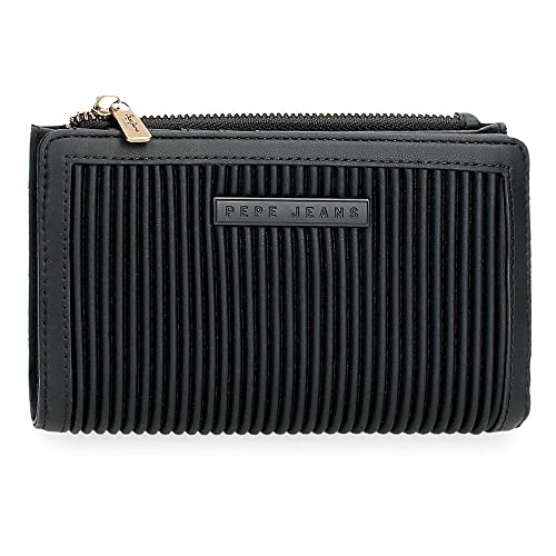 Pepe Jeans Aurora Geldbörse mit schwarzem Kartenhalter 17x10x2 cm Kunstleder von Pepe Jeans