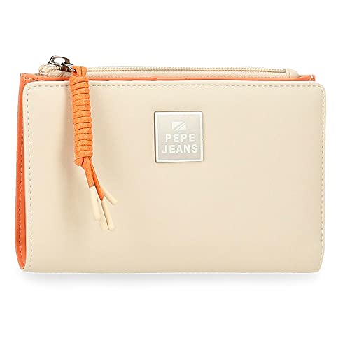 Pepe Jeans Bea Geldbörse mit Kartenhalter Beige 17x10x2 cm Kunstleder von Pepe Jeans