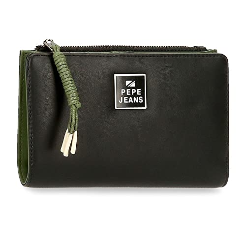 Pepe Jeans Bea Geldbörse mit schwarzem Kartenhalter 17x10x2 cm Kunstleder Pepe Jeans Bea Geldbörse mit schwarzem Kartenhalter 17x10x2 cm Kunstleder von Pepe Jeans