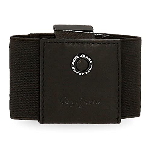 Pepe Jeans Badge Kartenhalter, Schwarz, 8,5 x 5 cm, Leder, Schwarz, Kartenetui Pepe Jeans Badge Kartenhalter, Schwarz, 8,5 x 5 cm, Leder, Schwarz, Kartenetui von Pepe Jeans
