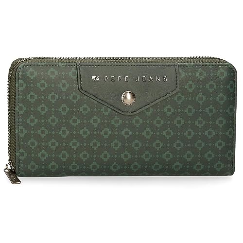 Pepe Jeans Bethany Geldbörse mit Kartenhalter, Grün, 19,5 x 10 x 2 cm Kunstleder, grün, Talla única, Brieftasche mit Kartenfach Pepe Jeans Bethany Geldbörse mit Kartenhalter, Grün, 19,5 x 10 x 2 cm Kunstleder, grün, Talla única, Brieftasche mit Kartenfach von Pepe Jeans