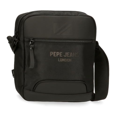 Pepe Jeans Bromley Tablet Umhängetasche schwarz 23 x 27 x 7 cm Polyester schwarz Talla única Umhängetasche Tablet Tasche, Schwarz, one size, tablet shoulder bag von Pepe Jeans