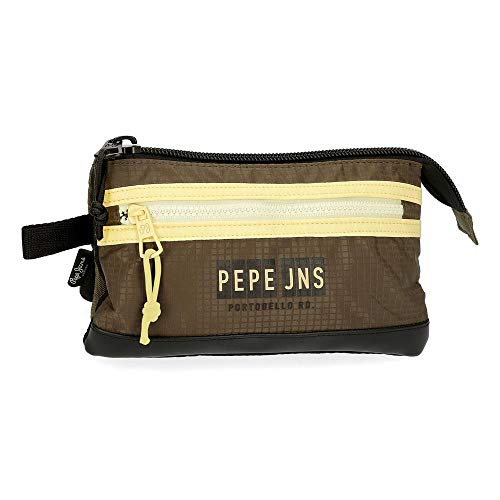 Pepe Jeans Caden Dreifaches Federmäppchen Grün 22x12x5 cms Polyester von Pepe Jeans