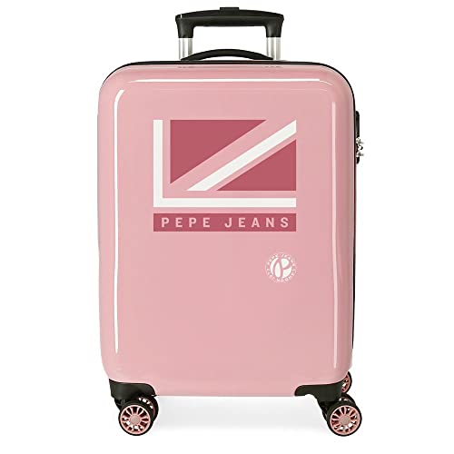 Pepe Jeans Carol Kabinentrolley, Rosa, 38 x 55 x 20 cm, Hartplastik, seitlicher Kombinationsverschluss, 34 l, 2 kg, 4 Räder, Handgepäck von Pepe Jeans