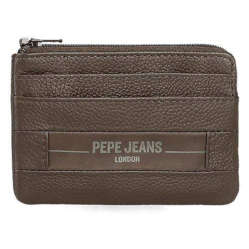 Pepe Jeans Checkbox Geldbörse Braun 11x7x1,5cm Leder, braun, Talla única, geldbörse von Pepe Jeans