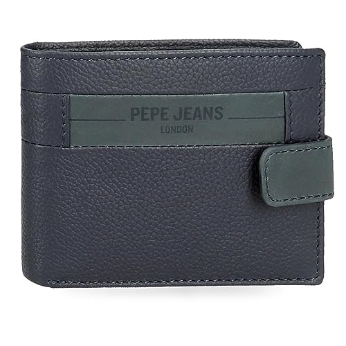Pepe Jeans Checkbox Horizontale Geldbörse mit Klickverschluss, Blau, 11 x 8,5 x 1 cm, Leder, blau, Talla única, Horizontale Brieftasche mit Klickverschluss Pepe Jeans Checkbox Horizontale Geldbörse mit Klickverschluss, Blau, 11 x 8,5 x 1 cm, Leder, blau, Talla única, Horizontale Brieftasche mit Klickverschluss von Pepe Jeans