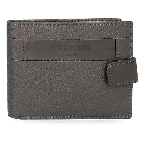 Pepe Jeans Checkbox Horizontale Geldbörse mit Klickverschluss, Grau, 11 x 8,5 x 1 cm Leder, grau, Talla única, Horizontale Brieftasche mit Klickverschluss Pepe Jeans Checkbox Horizontale Geldbörse mit Klickverschluss, Grau, 11 x 8,5 x 1 cm Leder, grau, Talla única, Horizontale Brieftasche mit Klickverschluss von Pepe Jeans