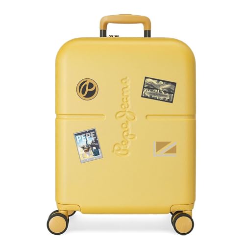 Pepe Jeans Chest Kabinentrolley Ocker, 40 x 55 x 20 cm, starr, ABS-Verschluss, integriert, 37 l, 3,22 kg, 4 Räder, Handgepäck Pepe Jeans Chest Kabinentrolley Ocker, 40 x 55 x 20 cm, starr, ABS-Verschluss, integriert, 37 l, 3,22 kg, 4 Räder, Handgepäck von Pepe Jeans