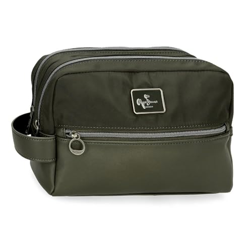 Pepe Jeans Christine Kulturbeutel, anpassbar, Grün, 26 x 16 x 12 cm, Polyester, mit Details aus Kunstleder von Joumma Bags, grün, Talla única, Anpassbare Kosmetiktasche Pepe Jeans Christine Kulturbeutel, anpassbar, Grün, 26 x 16 x 12 cm, Polyester, mit Details aus Kunstleder von Joumma Bags, grün, Talla única, Anpassbare Kosmetiktasche von Pepe Jeans