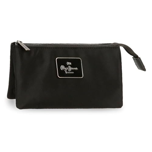 Pepe Jeans Christine Kulturbeutel mit DREI Fächern, schwarz, 17,5 x 9,5 x 2 cm, Polyester mit Details aus Kunstleder von Joumma Bags, Schwarz, Talla única, Kulturbeutel mit DREI Fächern Pepe Jeans Christine Kulturbeutel mit DREI Fächern, schwarz, 17,5 x 9,5 x 2 cm, Polyester mit Details aus Kunstleder von Joumma Bags, Schwarz, Talla única, Kulturbeutel mit DREI Fächern von Pepe Jeans