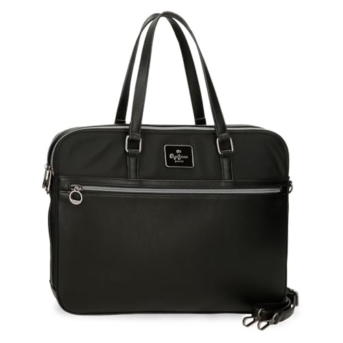 Pepe Jeans Christine Laptoptasche, Schwarz, 40 x 30 x 5 cm, Polyester, mit Details aus Kunstleder von Joumma Bags, Schwarz, Talla única, Laptoptasche Pepe Jeans Christine Laptoptasche, Schwarz, 40 x 30 x 5 cm, Polyester, mit Details aus Kunstleder von Joumma Bags, Schwarz, Talla única, Laptoptasche von Pepe Jeans