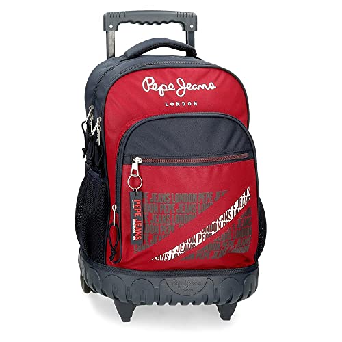 Pepe Jeans Clark Rucksack 2 Rollen Rot 33x44x21 cm Polyester 30,49L von Pepe Jeans