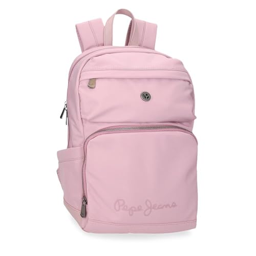 Pepe Jeans Corin Laptop-Rucksack, 33,8 cm, Rosa, 25 x 37 x 10 cm, Polyester und PU, 9,25 l von Joumma Bags, Rosa, Talla única, laptoprucksack von Pepe Jeans