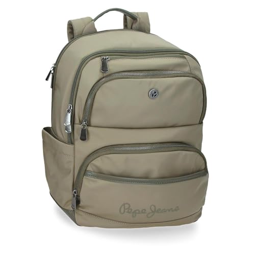 Pepe Jeans Corin Laptop-Rucksack, 39,6 cm, Grün, 29 x 40 x 14 cm, Polyester und PU, 18,48 l, grün, Talla única, laptoprucksack von Pepe Jeans