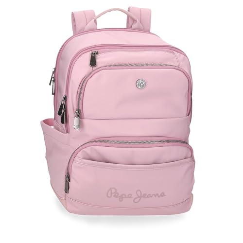 Pepe Jeans Corin Laptop-Rucksack, 39,6 cm, Rosa, 29 x 40 x 14 cm, Polyester und PU, 18,48 l, von Joumma Bags, Rosa, Talla única, laptoprucksack von Pepe Jeans