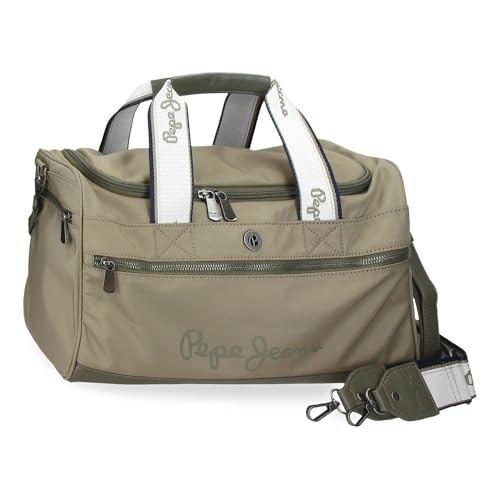 Pepe Jeans Corin Reisetasche, Grün, 40 x 25 x 20 cm, Polyester und PU, 20 l, grün, Talla única, Reisetasche von Pepe Jeans