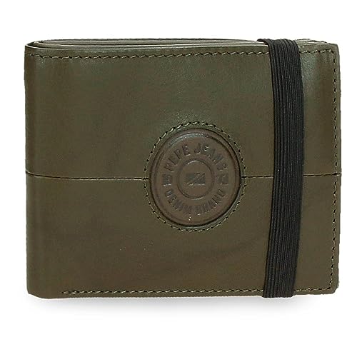 Pepe Jeans Cracker Geldbörse mit Gummiband Grün 11,5 x 8,5 x 1 cm Leder, grün, Talla única, Geldbörse mit Gummiband Pepe Jeans Cracker Geldbörse mit Gummiband Grün 11,5 x 8,5 x 1 cm Leder, grün, Talla única, Geldbörse mit Gummiband von Pepe Jeans
