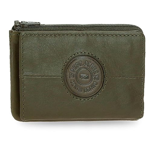 Pepe Jeans Cracker Geldbörse mit Kartenfach, Grün, 11 x 7 x 1,5 cm, Leder, grün, Talla única, Geldbörse mit Kartenhalter Pepe Jeans Cracker Geldbörse mit Kartenfach, Grün, 11 x 7 x 1,5 cm, Leder, grün, Talla única, Geldbörse mit Kartenhalter von Pepe Jeans