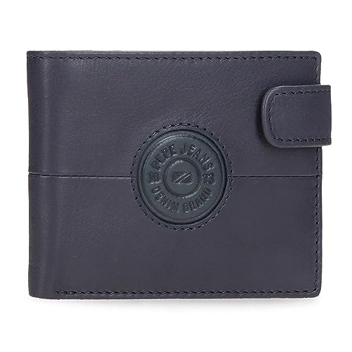 Pepe Jeans Cracker Horizontale Geldbörse mit Klickverschluss, Blau, 11 x 8,5 x 1 cm, Leder, blau, Talla única, Horizontale Brieftasche mit Klickverschluss Pepe Jeans Cracker Horizontale Geldbörse mit Klickverschluss, Blau, 11 x 8,5 x 1 cm, Leder, blau, Talla única, Horizontale Brieftasche mit Klickverschluss von Pepe Jeans