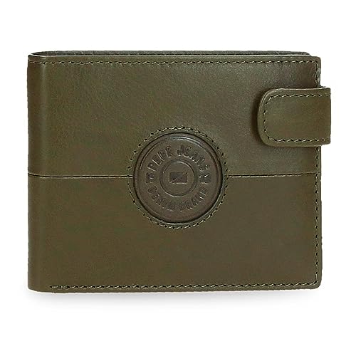 Pepe Jeans Cracker Horizontale Geldbörse mit Klickverschluss, Grün, 11 x 8,5 x 1 cm Leder, grün, Talla única, Horizontale Brieftasche mit Klickverschluss Pepe Jeans Cracker Horizontale Geldbörse mit Klickverschluss, Grün, 11 x 8,5 x 1 cm Leder, grün, Talla única, Horizontale Brieftasche mit Klickverschluss von Pepe Jeans