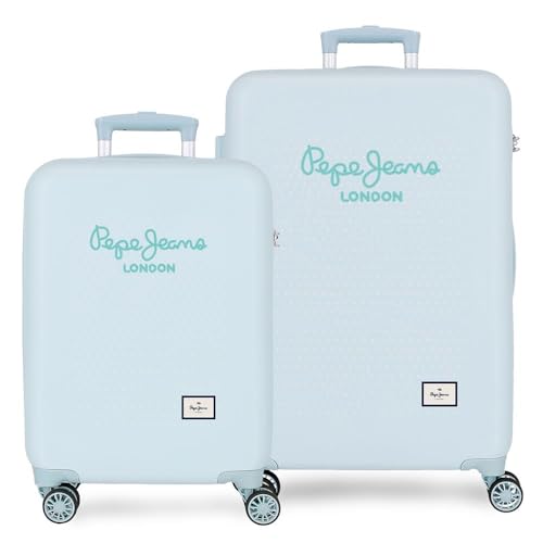 Pepe Jeans Dalma Kofferset, blau, 55/70 cm, starr, 6 kg, TSA-Verschluss, ABS, 6 kg, 115 l von Joumma Bags, blau, Talla única, Koffer-Set Pepe Jeans Dalma Kofferset, blau, 55/70 cm, starr, 6 kg, TSA-Verschluss, ABS, 6 kg, 115 l von Joumma Bags, blau, Talla única, Koffer-Set von Pepe Jeans