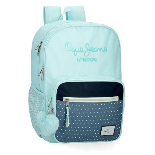 Pepe Jeans Dalma Schulrucksack mit Doppelfach, blau, 30 x 40 x 13 cm, Polyester, von Joumma Bags, blau, 30x40x12 cms, Schulrucksack mit zwei Fächern Pepe Jeans Dalma Schulrucksack mit Doppelfach, blau, 30 x 40 x 13 cm, Polyester, von Joumma Bags, blau, 30x40x12 cms, Schulrucksack mit zwei Fächern von Pepe Jeans