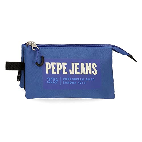 Pepe Jeans Darren Federmäppchen, dreifach, Blau, 22 x 12 x 5 cm, Polyester, blau, Dreifach-Etui Pepe Jeans Darren Federmäppchen, dreifach, Blau, 22 x 12 x 5 cm, Polyester, blau, Dreifach-Etui von Pepe Jeans