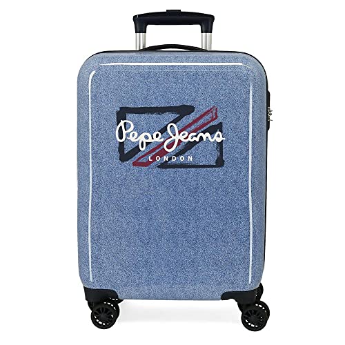 Pepe Jeans Digital Kabinentrolley, blau, 38 x 55 x 20 cm, starr, ABS-Kombinationsverschluss, 34 l, 2 kg, 4 Räder, Handgepäck von Pepe Jeans