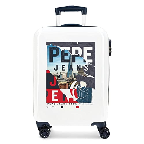 Pepe Jeans Digital Kabinentrolley, weiß, 40 x 55 x 20 cm, starr, ABS, integrierter TSA-Verschluss, 38,4, 2 kg, 4 Räder, doppelte Handgepäck Pepe Jeans Digital Kabinentrolley, weiß, 40 x 55 x 20 cm, starr, ABS, integrierter TSA-Verschluss, 38,4, 2 kg, 4 Räder, doppelte Handgepäck von Pepe Jeans