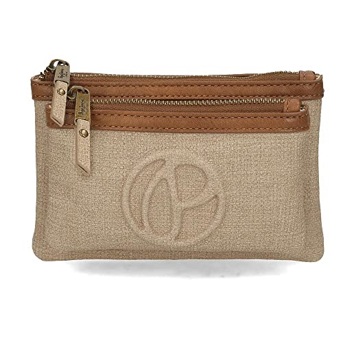 Pepe Jeans Dina Kulturbeutel, Kunstleder, 17 x 9 x 2 cm, Beige von Pepe Jeans