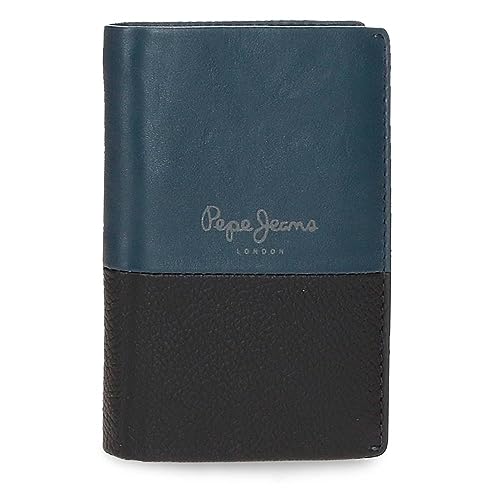 Pepe Jeans Doppelte vertikale Geldbörse mit Blauer Geldbörse, 8,5 x 11,5 x 1 cm, Leder, blau, Talla única, Vertikale Geldbörse mit Geldbörse Pepe Jeans Doppelte vertikale Geldbörse mit Blauer Geldbörse, 8,5 x 11,5 x 1 cm, Leder, blau, Talla única, Vertikale Geldbörse mit Geldbörse von Pepe Jeans
