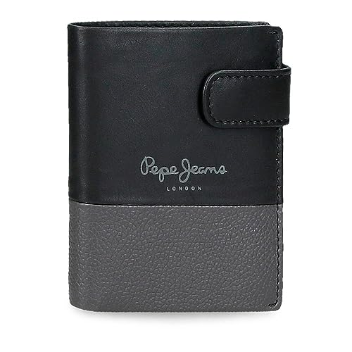 Pepe Jeans Doppelte vertikale Geldbörse mit Klickverschluss, schwarz, 8,5 x 10,5 x 1 cm Leder, Schwarz, Talla única, Vertikale Geldbörse mit Klickverschluss Pepe Jeans Doppelte vertikale Geldbörse mit Klickverschluss, schwarz, 8,5 x 10,5 x 1 cm Leder, Schwarz, Talla única, Vertikale Geldbörse mit Klickverschluss von Pepe Jeans