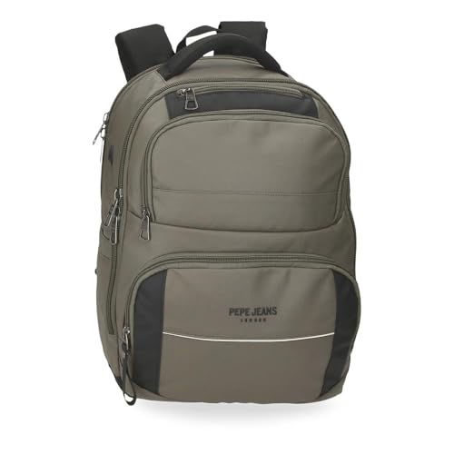 Pepe Jeans Dortmund Laptop-Rucksack, 39,6 cm, Grün, 29 x 40 x 16 cm, Polyester, 18,56 l, grün, laptoprucksack von Pepe Jeans