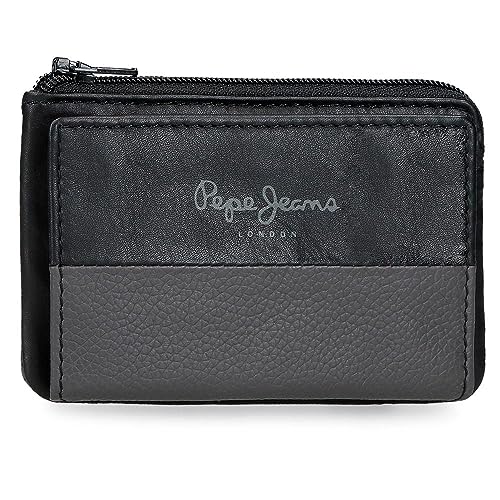 Pepe Jeans Dual Geldbörse Schwarz 11 x 7 x 1,5 cm Leder, Schwarz, Talla única, geldbörse von Pepe Jeans