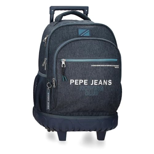 Pepe Jeans Edmon Schulrucksack, Blau, 33 x 44 x 21 cm, Polyester, 28,9 l, blau, Schulrucksack von Pepe Jeans