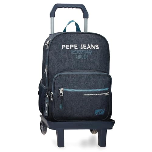 Pepe Jeans Edmon Schulrucksack mit Trolley, Blau, 30 x 40 x 12 cm, Polyester, 15,6 l, blau, Schulrucksack mit Trolley Pepe Jeans Edmon Schulrucksack mit Trolley, Blau, 30 x 40 x 12 cm, Polyester, 15,6 l, blau, Schulrucksack mit Trolley von Pepe Jeans