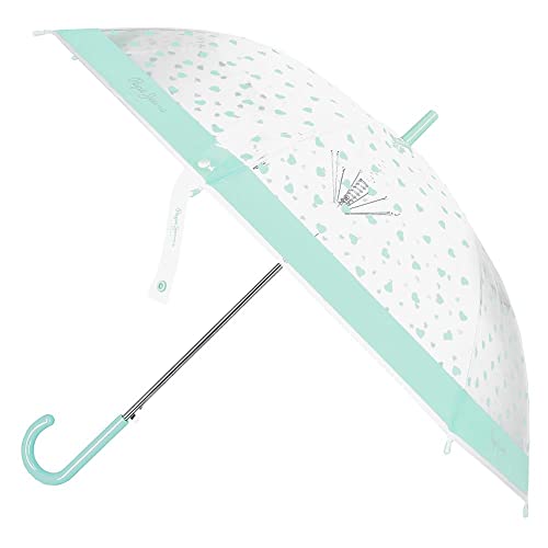 Pepe Jeans Evelin Regenschirm, Blau, Polyester mit Aluminium-Stock, blau, Regenschirm Pepe Jeans Evelin Regenschirm, Blau, Polyester mit Aluminium-Stock, blau, Regenschirm von Pepe Jeans