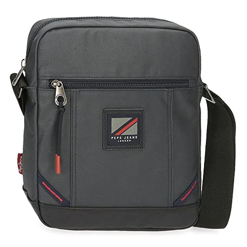 Pepe Jeans Hackney Umhängetasche, Tablet, Grau, 23 x 27 x 7 cm, Baumwolle, Polyester und PU., Mehrfarbig (Mehrfarbig), Talla única, Umhängetasche für Tablet von Pepe Jeans