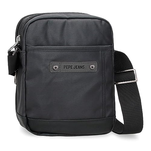 Pepe Jeans Hatfield Umhängetasche mit zwei Fächern, Schwarz, 17 x 22 x 7,5 cm, Polyester, Schwarz, Talla única, Umhängetasche mit zwei Fächern Pepe Jeans Hatfield Umhängetasche mit zwei Fächern, Schwarz, 17 x 22 x 7,5 cm, Polyester, Schwarz, Talla única, Umhängetasche mit zwei Fächern von Pepe Jeans