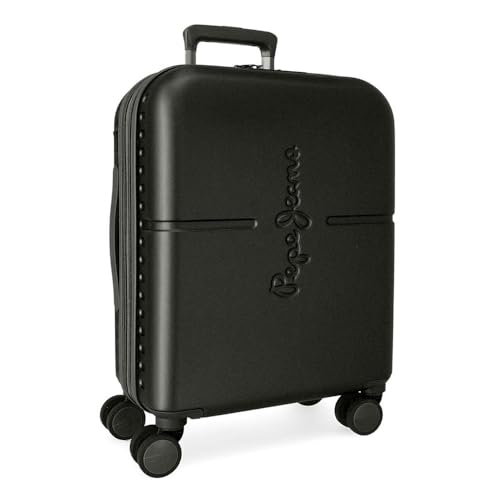 Pepe Jeans Highlight Kabinentrolley, schwarz, 40 x 55 x 20 cm, starr, ABS-Verschluss, integriert, 37 l, 2,74 kg, 4 Räder, ausziehbar, Handgepäck Pepe Jeans Highlight Kabinentrolley, schwarz, 40 x 55 x 20 cm, starr, ABS-Verschluss, integriert, 37 l, 2,74 kg, 4 Räder, ausziehbar, Handgepäck von Pepe Jeans