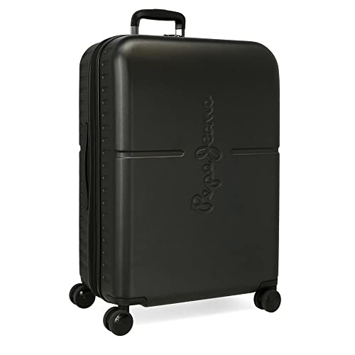 Pepe Jeans Highlight Koffer, mittelgroß, Schwarz, 48 x 70 x 28 cm, starr, ABS-Verschluss, integriert, 79 l, 4,32 kg, 4 Räder, ausziehbar Pepe Jeans Highlight Koffer, mittelgroß, Schwarz, 48 x 70 x 28 cm, starr, ABS-Verschluss, integriert, 79 l, 4,32 kg, 4 Räder, ausziehbar von Pepe Jeans