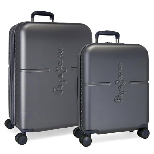 Pepe Jeans Highlight Koffer-Set, blau, 55/70 cm, starr, ABS-Verschluss, integriert, 116 l, 7,54 kg, 4 Räder, Handgepäck Pepe Jeans Highlight Koffer-Set, blau, 55/70 cm, starr, ABS-Verschluss, integriert, 116 l, 7,54 kg, 4 Räder, Handgepäck von Pepe Jeans