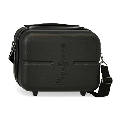 Pepe Jeans Highlight Kulturbeutel, anpassbar, mit Umhängetasche, Schwarz, 29 x 21 x 15 cm, starr, ABS 9,14 l von Pepe Jeans