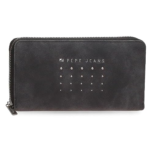 Pepe Jeans Holly Geldbörse mit Kartenfach, Schwarz, 19,5 x 10 x 2 cm Kunstleder, Schwarz, Talla única, Brieftasche mit Kartenfach von Pepe Jeans